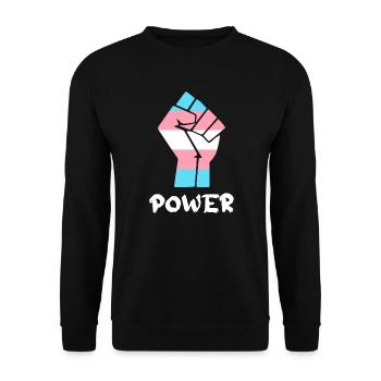 Power Trans Pride Fist Design for Equality - Unisex Sweatshirt - black - Front - Alina (178cm) & Michal (187cm)