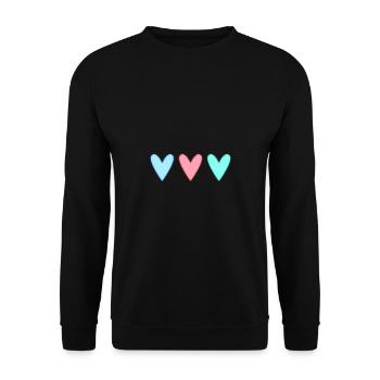 HEART. HEARTS. SAINT VALENTINE. LOVE. LOVE. COUPLE. - Unisex Sweatshirt - black - Front - Alina (178cm) & Michal (187cm)