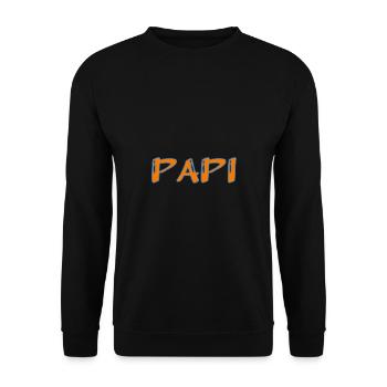 PAPI. PAPA. FÊTE DES PÈRES. BONNE FÊTE PAPA - Sweat-shirt Unisexe - noir - Devant - Alina (178cm) & Michal (187cm)
