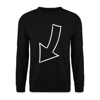 Pfeil Zeichnung Skizze weiß - Unisex Pullover - Schwarz - Vorne - Alina (178cm) & Michal (187cm)