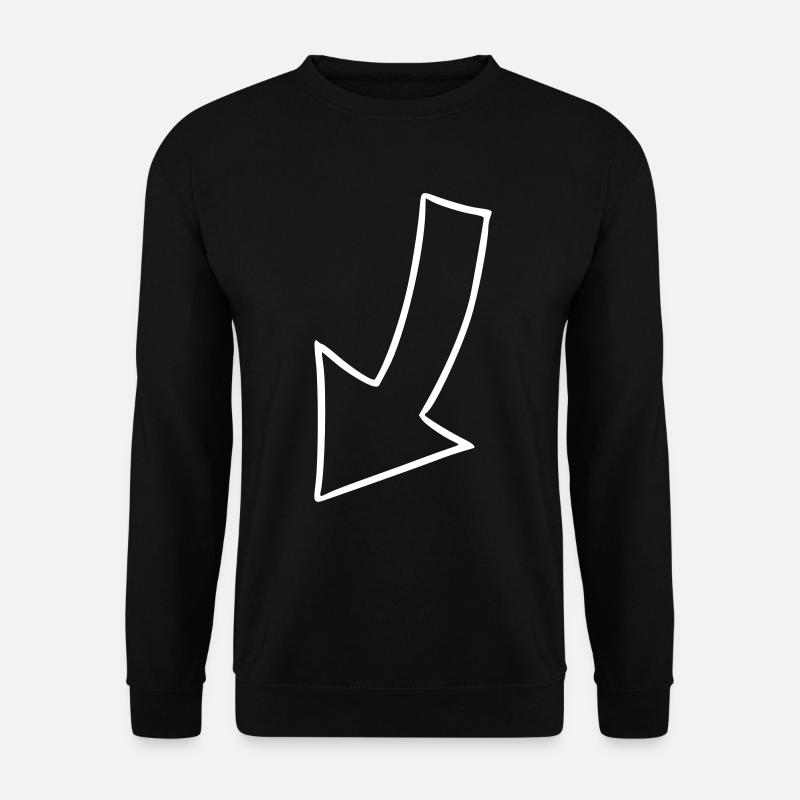 Pfeil Zeichnung Skizze weiß - Unisex Pullover - Schwarz