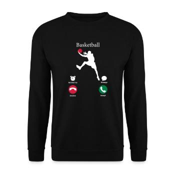 Basketball is calling - Unisex Sweatshirt - black - Front - Alina (178cm) & Michal (187cm)