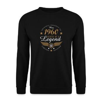 1960 naissance d’une légende Mai - Sweat-shirt Unisexe - noir - Devant - Alina (178cm) & Michal (187cm)