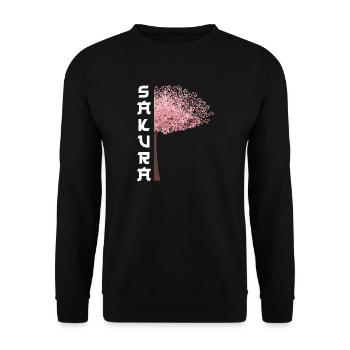 Sakura Tree Japanese Cherry Blossoms - Unisex Sweatshirt - black - Front - Alina (178cm) & Michal (187cm)