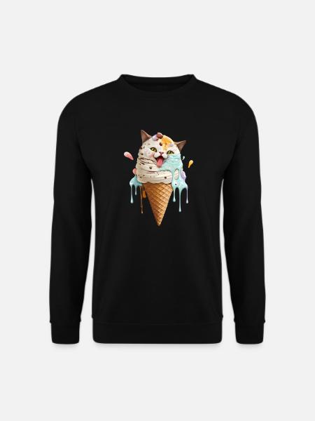 Crème glacée chat - Sweat-shirt Unisexe - noir