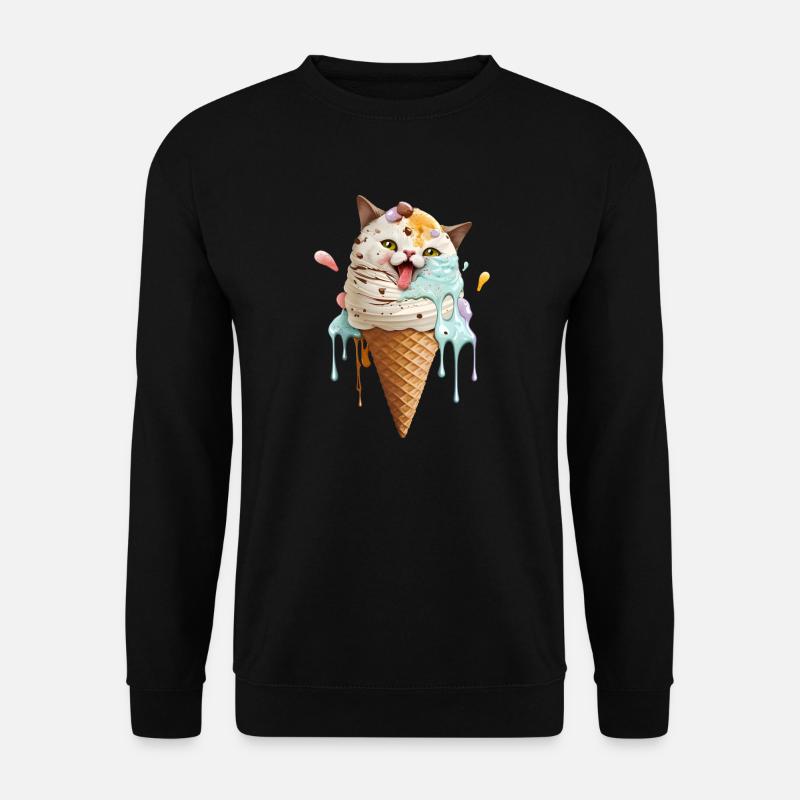 Ice cream cat - Unisex Sweatshirt - black