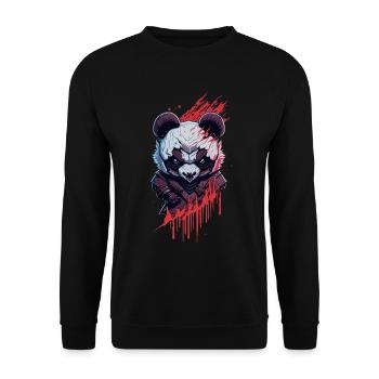 Panda Ninja Dark Fantasy Evil - Unisex Sweatshirt - black - Front - Alina (178cm) & Michal (187cm)