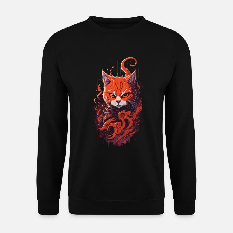Cat Tabby Ninja Gloomy Evil Grim Apparel - Unisex Sweatshirt - black