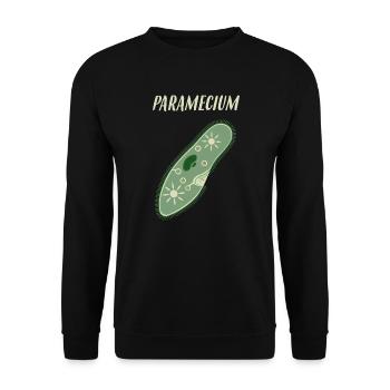 Paramecium/Pantoffeltierchen/Biologe/Geschenk - Unisex Pullover - Schwarz - Vorne - Alina (178cm) & Michal (187cm)