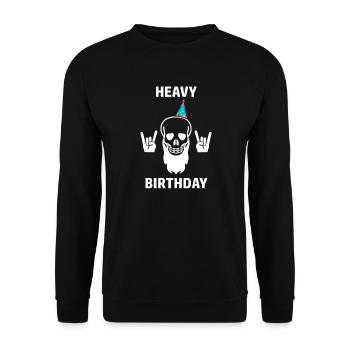 Heavy Birthday - Unisex Sweatshirt - black - Front - Alina (178cm) & Michal (187cm)