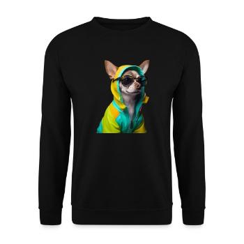 Chihuahua dog with sunglasses - Unisex Sweatshirt - black - Front - Alina (178cm) & Michal (187cm)