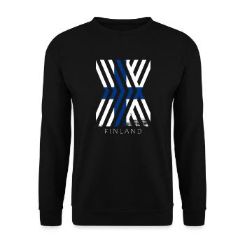 Finland Flag Suomi Finnish Flag Used Look - Unisex Sweatshirt - black - Front - Alina (178cm) & Michal (187cm)