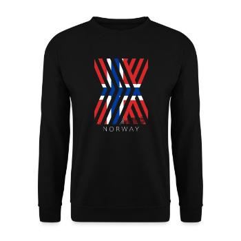 Norwegen Flagge Skandinavien Norwegische Fahne - Unisex Pullover - Schwarz - Vorne - Alina (178cm) & Michal (187cm)