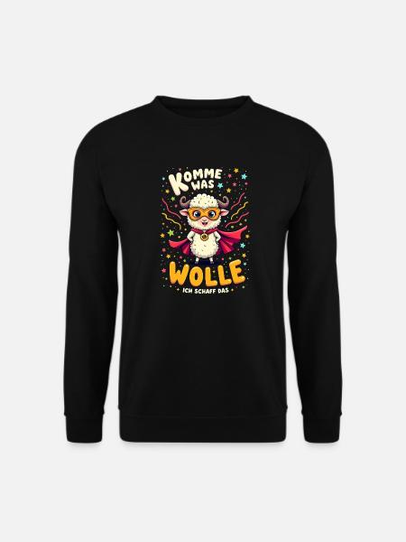 Komme Was Wolle Ich Schaff Das Karneval Schaf - Unisex Pullover - Schwarz