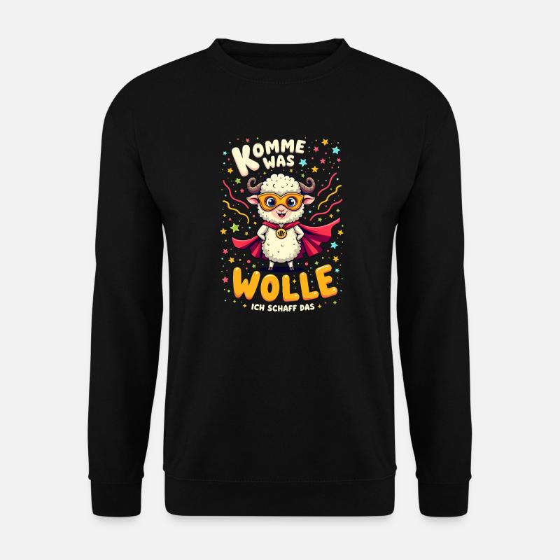 Komme Was Wolle Ich Schaff Das Karneval Schaf - Unisex Pullover - Schwarz