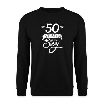 50 years and still sexy - Sweat-shirt Unisexe - noir - Devant - Alina (178cm) & Michal (187cm)