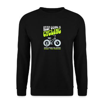 Keep Going and Cycling - Unisex Sweatshirt - black - Front - Alina (178cm) & Michal (187cm)