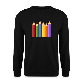 Pencil Colored Pencils Crayons Pencils Pen School - Unisex Sweatshirt - black - Front - Alina (178cm) & Michal (187cm)