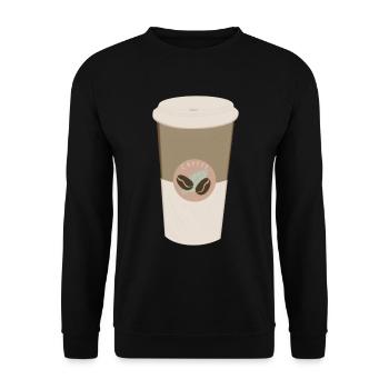 Kaffee Kaffeebecher - Unisex Pullover - Schwarz - Vorne - Alina (178cm) & Michal (187cm)