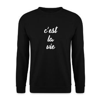 C'est La Vie white - Unisex Sweatshirt - black - Front - Alina (178cm) & Michal (187cm)