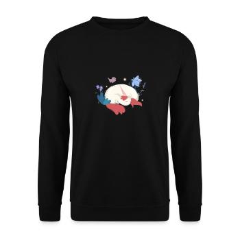 Licorne dort dans la forêt - Sweat-shirt Unisexe - noir - Devant - Alina (178cm) & Michal (187cm)