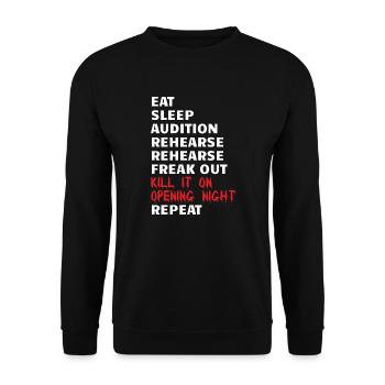 THEATER: Kill It On Opening Night - Unisex Sweatshirt - black - Front - Alina (178cm) & Michal (187cm)