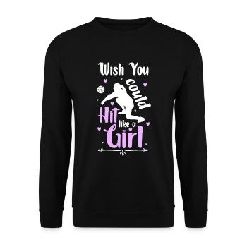Volleyball Player Training - Unisex Sweatshirt - black - Front - Alina (178cm) & Michal (187cm)