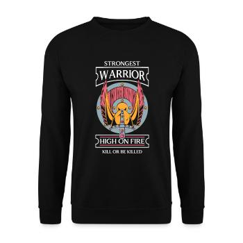 Odin Rune Asgard Mjolnir - Unisex Sweatshirt - black - Front - Alina (178cm) & Michal (187cm)