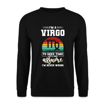 Horoskop Virgo Planet - Unisex Pullover - Schwarz - Vorne - Alina (178cm) & Michal (187cm)