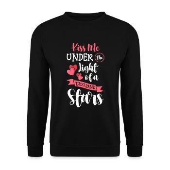 Sternschnuppe Traum Sonne Astronaut - Unisex Pullover - Schwarz - Vorne - Alina (178cm) & Michal (187cm)