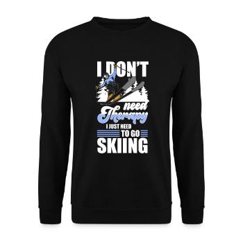 Ski Ski Holiday Ski instructor Ski slope - Unisex Sweatshirt - black - Front - Alina (178cm) & Michal (187cm)