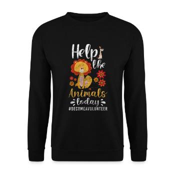 Animal rights activists Vegans Meatless - Unisex Sweatshirt - black - Front - Alina (178cm) & Michal (187cm)