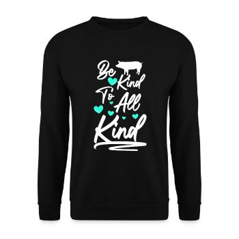 Vegan Tierschutz Lifestyle Tiere - Unisex Pullover - Schwarz - Vorne - Alina (178cm) & Michal (187cm)