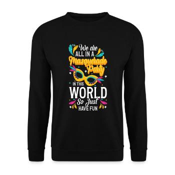 Verkleidung Kostümfest Mardi Gras Zweites Gesicht - Unisex Pullover - Schwarz - Vorne - Alina (178cm) & Michal (187cm)