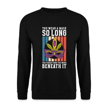 Verkleidung Feier Fasching Zweites Gesicht - Unisex Pullover - Schwarz - Vorne - Alina (178cm) & Michal (187cm)