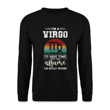 Zodiac Birthday Superstition Stars - Unisex Sweatshirt - black - Front - Alina (178cm) & Michal (187cm)