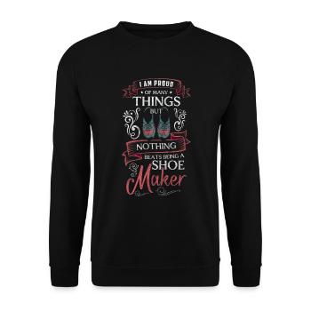 Schuhmacher Schuh Handwerker - Unisex Pullover - Schwarz - Vorne - Alina (178cm) & Michal (187cm)