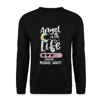 Bébé, Mère, Enfant - Sweat-shirt Unisexe - noir - Devant - Alina (178cm) & Michal (187cm)