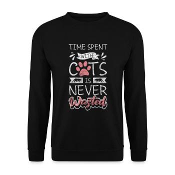 Amoureux des chats Pet Hunter Chat Hair - Sweat-shirt Unisexe - noir - Devant - Alina (178cm) & Michal (187cm)