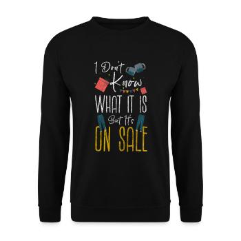 Einkaufen Kauf Sucht Tasche - Unisex Pullover - Schwarz - Vorne - Alina (178cm) & Michal (187cm)