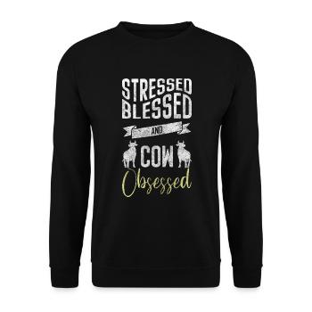 Bœuf fermier Sweet Economy - Sweat-shirt Unisexe - noir - Devant - Alina (178cm) & Michal (187cm)