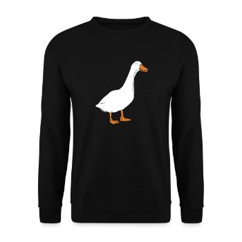 Oie - oies canard oiseau canards cadeaux - Sweat-shirt Unisexe - noir - Devant - Alina (178cm) & Michal (187cm)