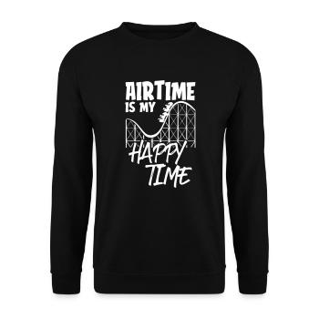 Airtime is my happy time - Unisex Sweatshirt - black - Front - Alina (178cm) & Michal (187cm)