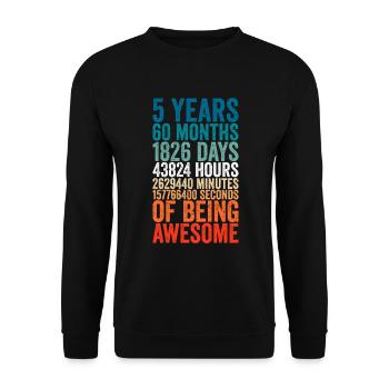 5th anniversary gift, 5th anniversary wedding gift - Unisex Sweatshirt - black - Front - Alina (178cm) & Michal (187cm)
