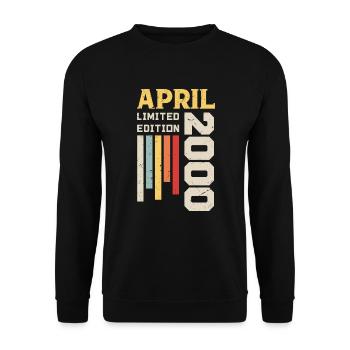 April 2000 - Birthday gift April 2000 April - Unisex Sweatshirt - black - Front - Alina (178cm) & Michal (187cm)