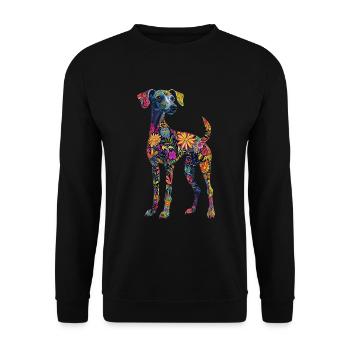 Whippet - Unisex Pullover - Schwarz - Vorne - Alina (178cm) & Michal (187cm)