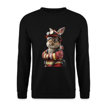 Kaninchen - Unisex Pullover - Schwarz - Vorne - Alina (178cm) & Michal (187cm)