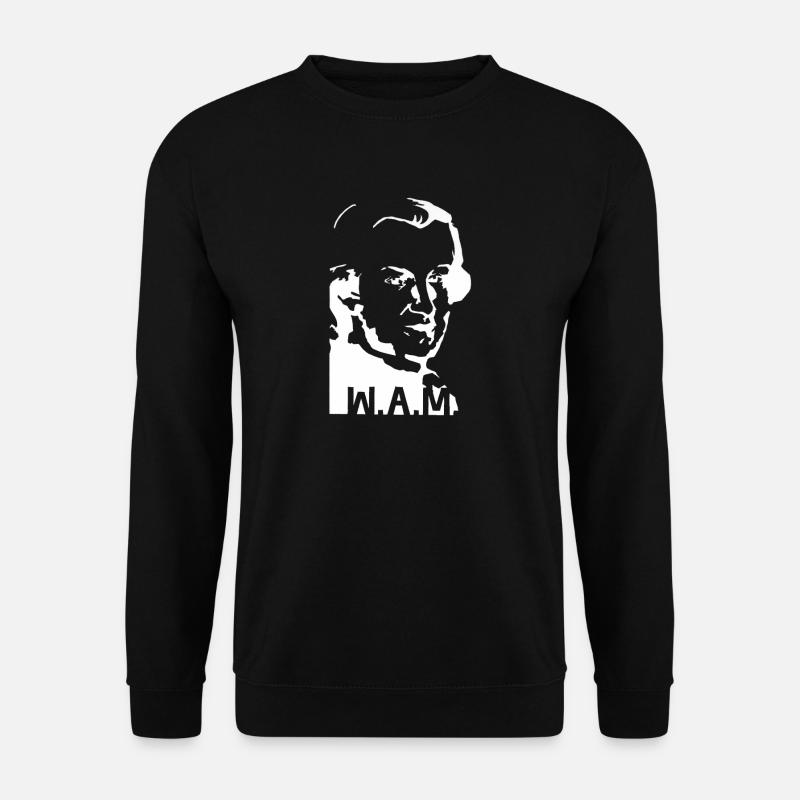 Mozart, white - Unisex Sweatshirt - black