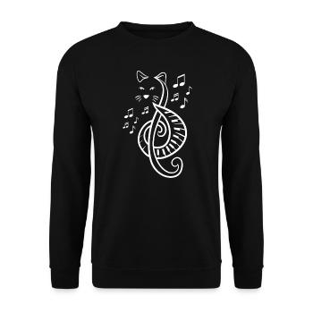 Symbole musical Clef Note Treble Cat Music Lover - Sweat-shirt Unisexe - noir - Devant - Alina (178cm) & Michal (187cm)