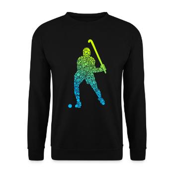 Joueurs de hockey Symboles Hockey Hockey sur gazon masculin - Sweat-shirt Unisexe - noir - Devant - Alina (178cm) & Michal (187cm)